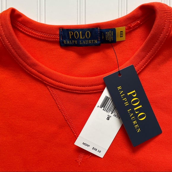POLO Ralph Lauren ORANGE Long Sleeve Pullover Sweatshirt!  S - Picture 6 of 8